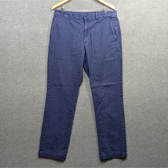 Banana Republic Pants Mens 34x32 Aiden Chino Navy Straight Preppy Trousers - Picture 1 of 14